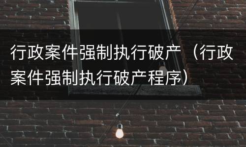 行政案件强制执行破产（行政案件强制执行破产程序）