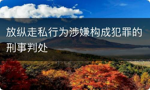 放纵走私行为涉嫌构成犯罪的刑事判处