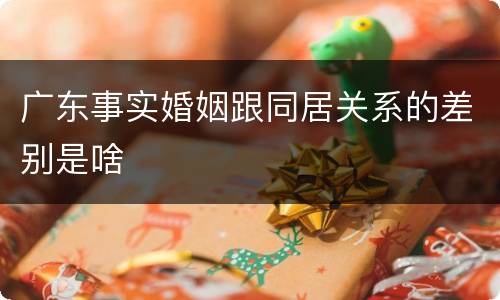 广东事实婚姻跟同居关系的差别是啥