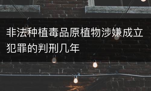 非法种植毒品原植物涉嫌成立犯罪的判刑几年