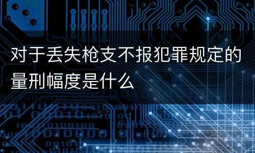 对于丢失枪支不报犯罪规定的量刑幅度是什么