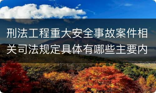 刑法工程重大安全事故案件相关司法规定具体有哪些主要内容