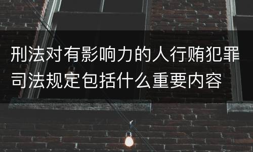 刑法对有影响力的人行贿犯罪司法规定包括什么重要内容