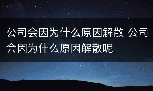 公司会因为什么原因解散 公司会因为什么原因解散呢