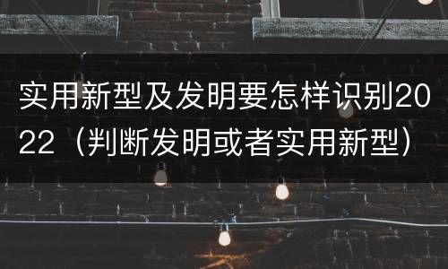 实用新型及发明要怎样识别2022（判断发明或者实用新型）