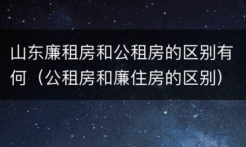山东廉租房和公租房的区别有何（公租房和廉住房的区别）