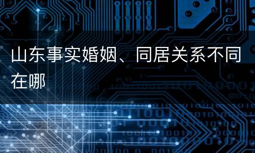 山东事实婚姻、同居关系不同在哪