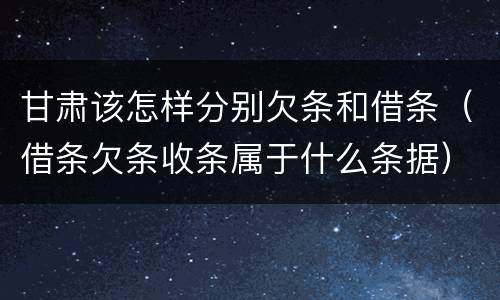 甘肃该怎样分别欠条和借条（借条欠条收条属于什么条据）