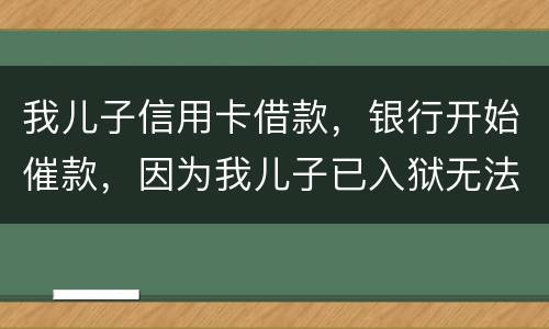我儿子信用卡借款，银行开始催款，因为我儿子已入狱无法还款该怎么办
