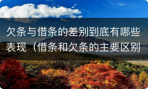 欠条与借条的差别到底有哪些表现（借条和欠条的主要区别）
