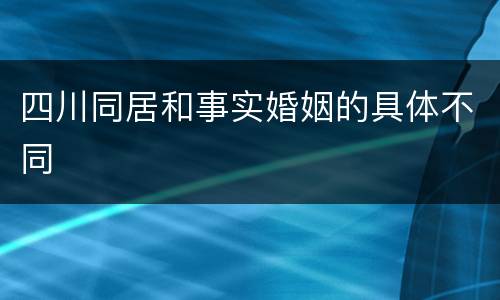 四川同居和事实婚姻的具体不同