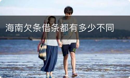 海南欠条借条都有多少不同