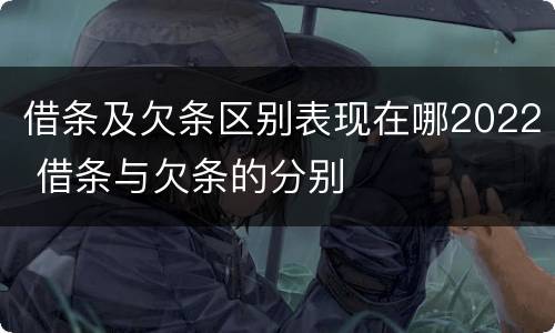 借条及欠条区别表现在哪2022 借条与欠条的分别