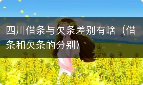 四川借条与欠条差别有啥（借条和欠条的分别）