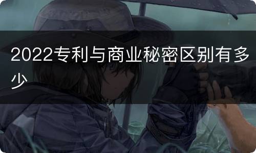 2022专利与商业秘密区别有多少