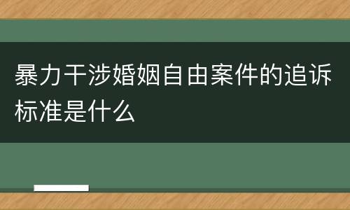 暴力干涉婚姻自由案件的追诉标准是什么