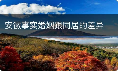 安徽事实婚姻跟同居的差异