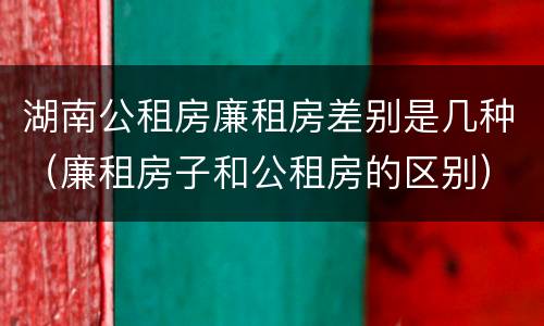 湖南公租房廉租房差别是几种（廉租房子和公租房的区别）