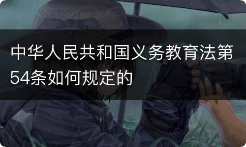 中华人民共和国义务教育法第54条如何规定的