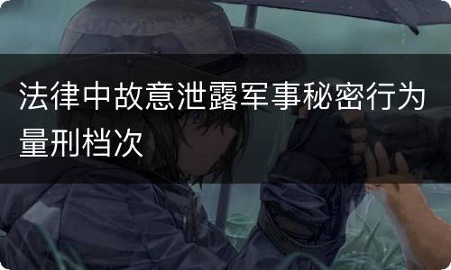 法律中故意泄露军事秘密行为量刑档次