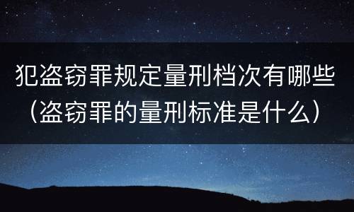 犯盗窃罪规定量刑档次有哪些（盗窃罪的量刑标准是什么）