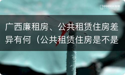 广西廉租房、公共租赁住房差异有何（公共租赁住房是不是廉租房）