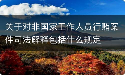 关于对非国家工作人员行贿案件司法解释包括什么规定