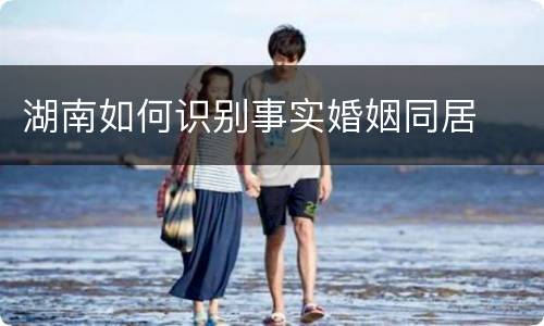湖南如何识别事实婚姻同居