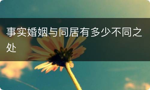事实婚姻与同居有多少不同之处