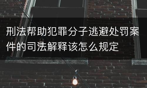 刑法帮助犯罪分子逃避处罚案件的司法解释该怎么规定