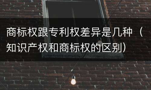 商标权跟专利权差异是几种（知识产权和商标权的区别）