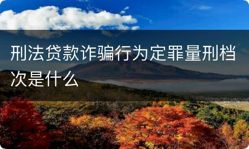 刑法贷款诈骗行为定罪量刑档次是什么