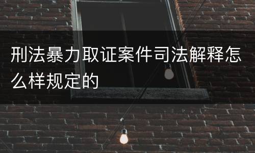 刑法暴力取证案件司法解释怎么样规定的