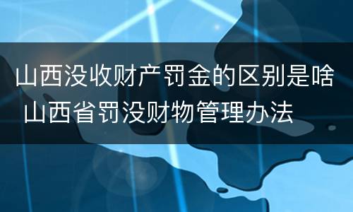 山西没收财产罚金的区别是啥 山西省罚没财物管理办法