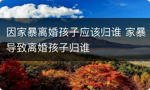 因家暴离婚孩子应该归谁 家暴导致离婚孩子归谁