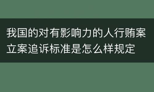 我国的对有影响力的人行贿案立案追诉标准是怎么样规定