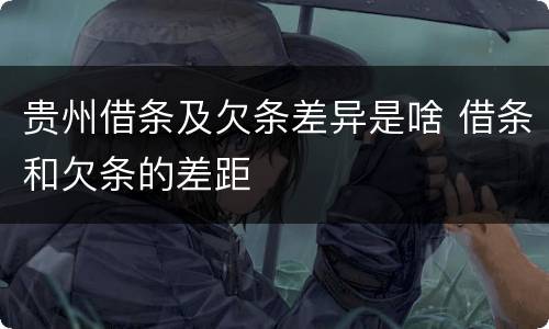 贵州借条及欠条差异是啥 借条和欠条的差距