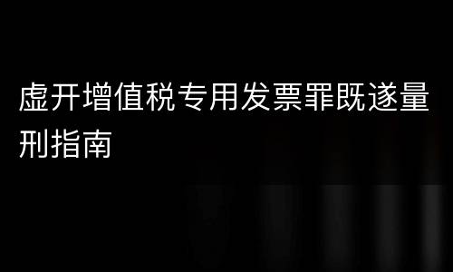 虚开增值税专用发票罪既遂量刑指南