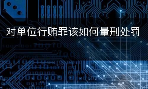 对单位行贿罪该如何量刑处罚