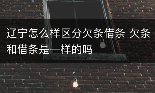 辽宁怎么样区分欠条借条 欠条和借条是一样的吗