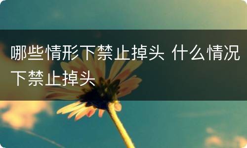 哪些情形下禁止掉头 什么情况下禁止掉头