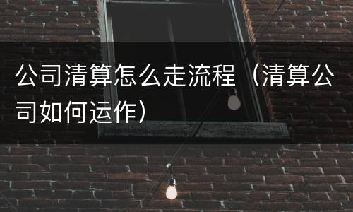 公司清算怎么走流程（清算公司如何运作）