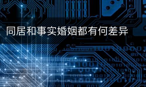 同居和事实婚姻都有何差异