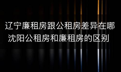 辽宁廉租房跟公租房差异在哪 沈阳公租房和廉租房的区别