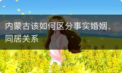 内蒙古该如何区分事实婚姻、同居关系