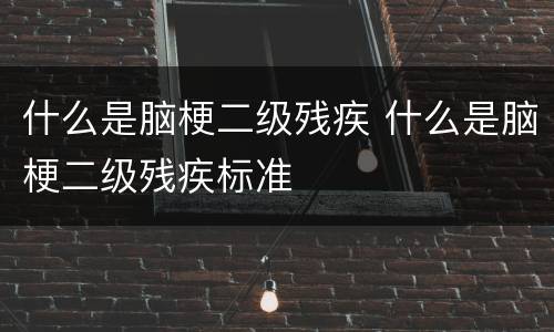 什么是脑梗二级残疾 什么是脑梗二级残疾标准