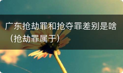 广东抢劫罪和抢夺罪差别是啥（抢劫罪属于）