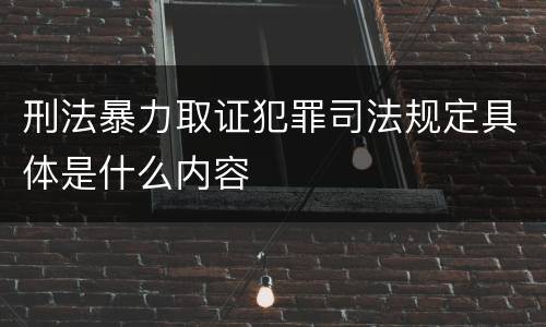 刑法暴力取证犯罪司法规定具体是什么内容