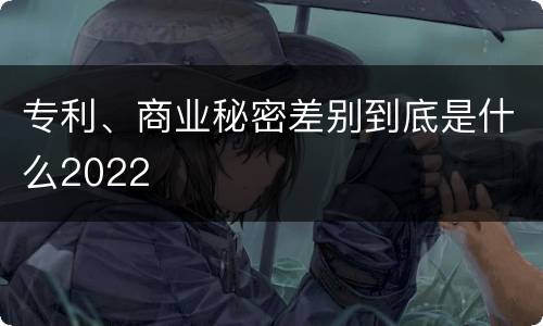 专利、商业秘密差别到底是什么2022