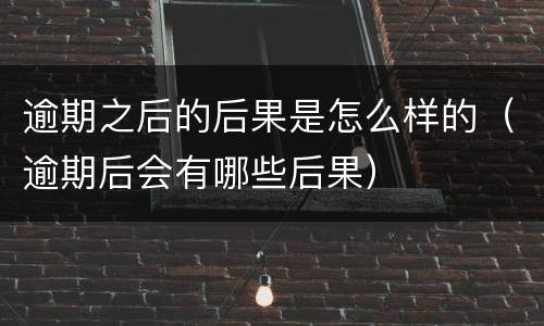 逾期之后的后果是怎么样的（逾期后会有哪些后果）